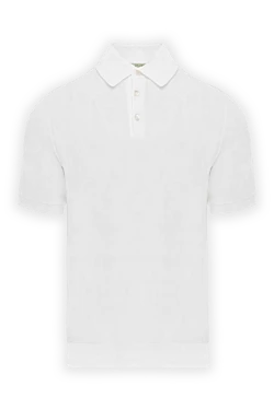 Short sleeve cotton polo shirt in pure white