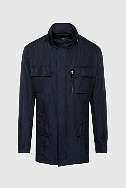 Blue polyester jacket for men