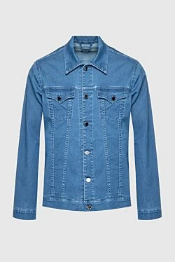 Denim jacket made of cotton, polyester and elastane blue for men