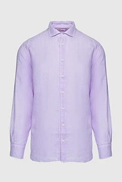 Men's purple linen shirt