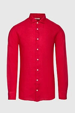 Рубашка із льону червона чоловіча