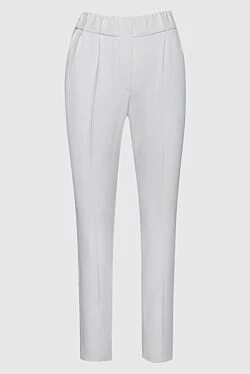 Women's elegant cropped trousers white