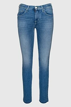 Women's blue distressed jeans