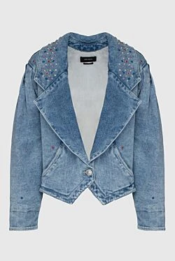 Women's blue cotton and elastane jacket