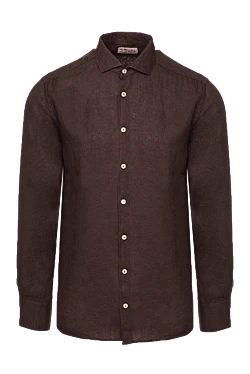 Brown linen shirt for men