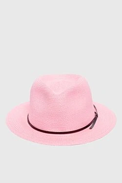 Шляпа из хлопка и полиэстера розовая женская