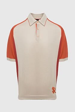 Шовкове поло з акцентами з натуральної шкіри крокодила