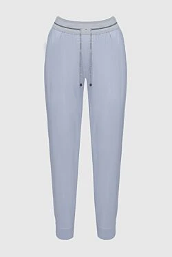 Women's pants with ties light blue