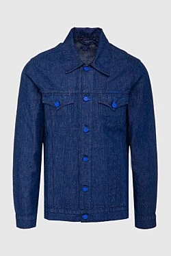 Denim jacket made of cotton and linen blue for men