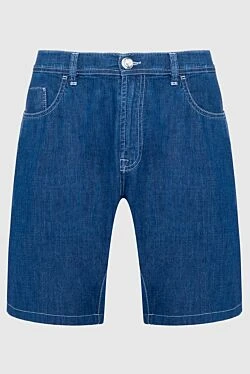 Blue cotton shorts for men