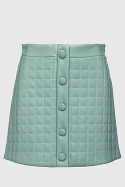 Green polyurethane and polyester skirt for women