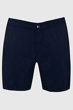 Blue polyester beach shorts for men