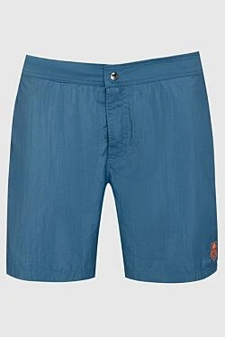 Blue polyester beach shorts for men