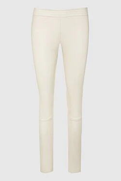 White leather trousers for women