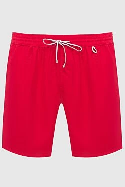 Red polyester beach shorts for men