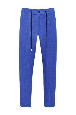 Blue linen pants for men