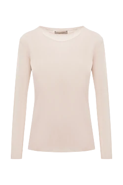 Beige polyamide blouse for women