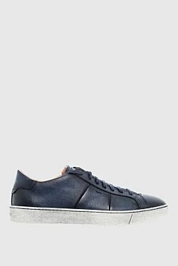 Blue leather snickers for men