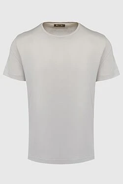 Silk and cotton T-shirt gray for men