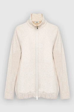 Sweatshirt made of cotton and nylon beige for women