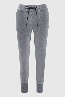 Women's gray cotton and polyamide trousers