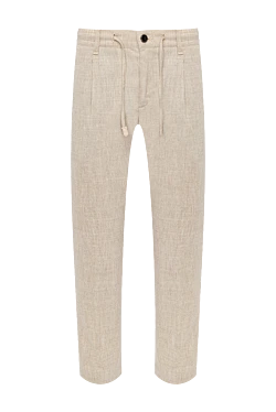 Beige wool and cashmere pants for men