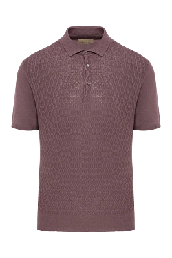 Cotton polo shirt with 3D diamond pattern