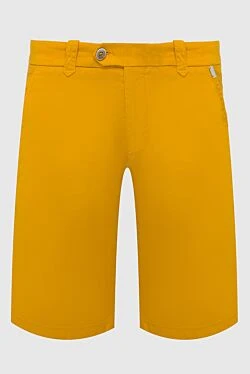 Cotton and linen shorts yellow for men
