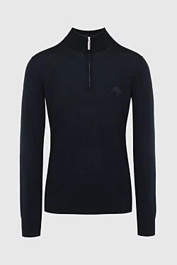 Тройер из шерсти черный мужской на молнии