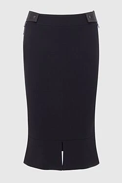 Black wool skirt for women