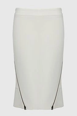 White wool skirt for women