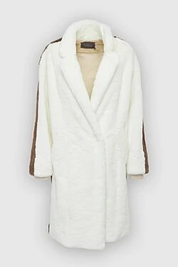 White fur coat for women