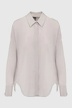 Gray silk blouse for women