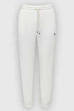 Women's pants with star insert white