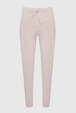 Cashmere pants pink for women