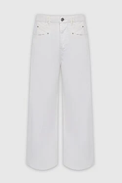 Women's wide-leg white jeans