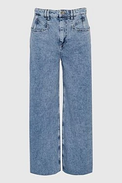 Women's wide-leg light blue jeans