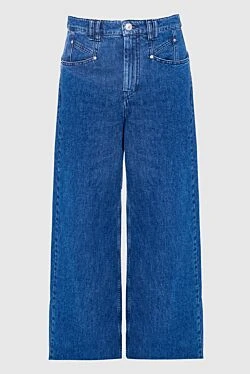 Women's wide-leg blue jeans