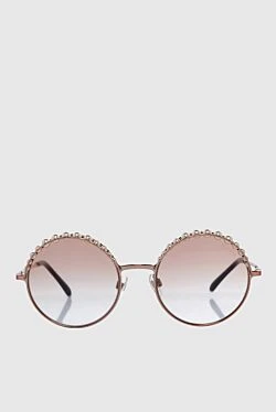 Pink glasses for women with beads in the frame