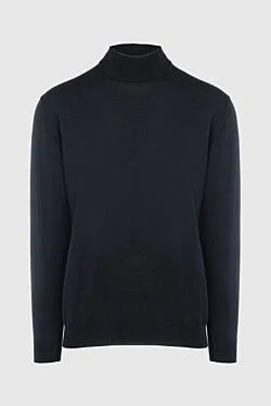 Men's high collar stand-up jumper made of wool black for men