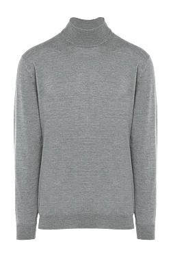 Men's high-collar stand-up woolen sweater gray