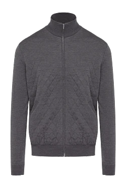 Gray wool sports sweatshirt for men