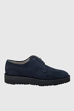 Blue suede men's shoes