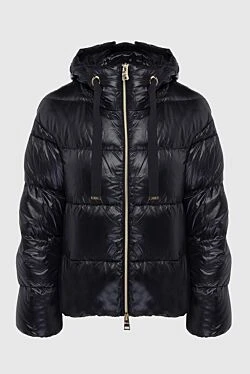 Black polyamide down jacket for women