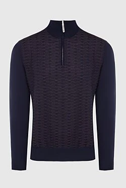 Тройер из кашемира и шелка с воротником стойкой и короткой молнией
