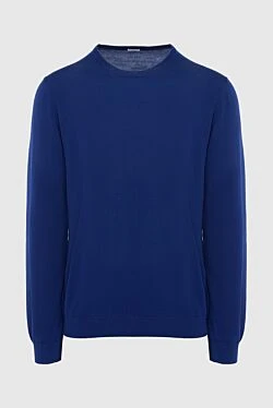 Blue wool sweater for men