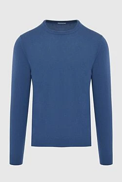 Blue cashmere jumper for men