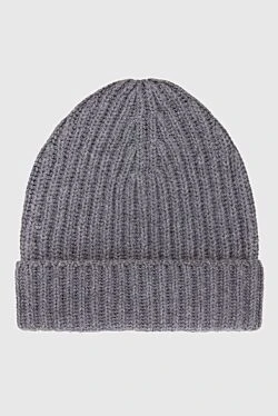 Gray cashmere hat for men