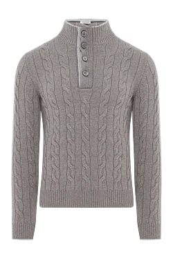 Cardigan for men made of wool, cashmere and viscose brown