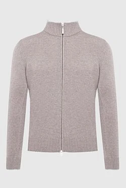 Men's cardigan made of wool, cashmere and viscose, beige